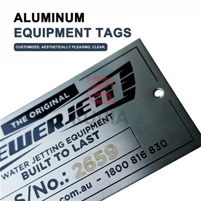 Étiquettes d'équipement en aluminium